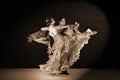 Dancers in ballroom against black background Royalty Free Stock Photo