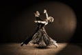 Dancers in ballroom isolated on black background Royalty Free Stock Photo