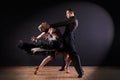 Dancers in ballroom isolated on black Royalty Free Stock Photo