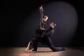 Dancers in ballroom isolated on black Royalty Free Stock Photo