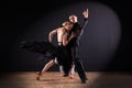 Dancers in ballroom isolated on black background Royalty Free Stock Photo