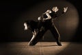 Dancers in ballroom isolated on black background Royalty Free Stock Photo