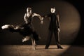 Dancers in ballroom isolated on black background Royalty Free Stock Photo