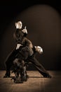 Dancers in ballroom isolated on black background Royalty Free Stock Photo