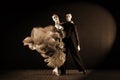 Dancers in ballroom isolated on black background Royalty Free Stock Photo