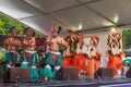 Dancers from the Cook Islands at Pasifika Festival, Auckland, New Zealand Royalty Free Stock Photo