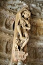 Dancers and deities carved in a marble on ceiling of Ranakpur Adinatha Jain Temple