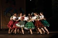 Slovakian girls performing traditional dance in circle Royalty Free Stock Photo