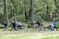 Dancers from the Le Fils dÃ¢â¬â¢Adrien danse running while performing during the first Quebec Street Arts Festival held in Domaine de