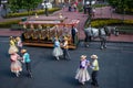 Dancers in Main Street Trolley Show in Magic Kingdom at Walt Disney World .