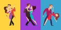 Dancers. male and female dancers in action poses. vector characters Royalty Free Stock Photo