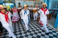 Dancers and musicians perform cuban folk dance