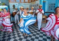 Dancers and musicians perform cuban folk dance