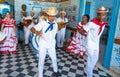 Dancers and musicians perform cuban folk dance