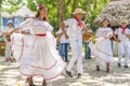 Dancers and musicians perform cuban folk dance