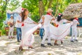 Dancers and musicians perform cuban folk dance