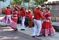 Dancers and musicians in traditional dance performing in Santo Domingo Royalty Free Stock Photo