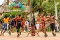 Dancers performing at the entrance to Jimmy Buffett`s Margaritaville
