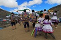 Dancers at Quyllurit'i inca festival in the peruvian andes near ausangate mountain.