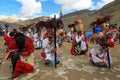 Dancers at Quyllurit'i inca festival in the peruvian andes near ausangate mountain.