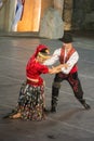 Dancers from the Republic of Serbia perform a gypsy dance at the XXI International Folklore Festival in the ancient Roman theater