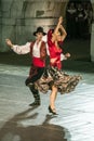Dancers from the Republic of Serbia perform a gypsy dance at the XXI International Folklore Festival in the ancient Roman theater