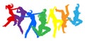 Dancers Silhouette Street Dance Poses Silhouettes Royalty Free Stock Photo