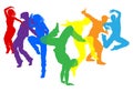 Dancers Silhouette Street Dance Poses Silhouettes Royalty Free Stock Photo