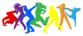 Dancers Silhouette Street Dance Poses Silhouettes Royalty Free Stock Photo