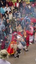 Dancers and spectators at the Diablada