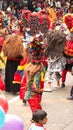 Dancers and spectators at the Diablada