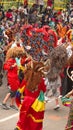 Dancers and spectators at the Diablada