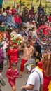 Dancers and spectators at the Diablada