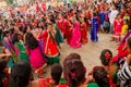 Dancers of Teej festival, Durbar Square, Kathmandu, Nepal