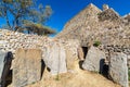 Dancers and Temple in Monte Alban Royalty Free Stock Photo