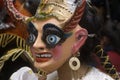 Dancers in typical costumes of devils, angels, celebrate the festival of the Virgen de la