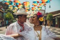 Dancers of typical Mexican dances from the region of Veracruz Royalty Free Stock Photo