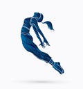 Dancing action, dancer training graphic vector.