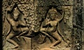 The dancing Apsara on the wall of Bayon Wat Royalty Free Stock Photo