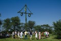 Dancing around the maypole Royalty Free Stock Photo