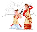 Dancing Assamese couple Royalty Free Stock Photo