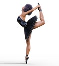 Ballet dancer. Studio photography. High key.