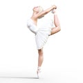 3D ballerina in white tutu.