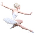 Dancing ballerina 3D. White ballet tutu. Royalty Free Stock Photo