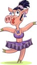 Dancing ballerina pig Royalty Free Stock Photo