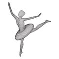 Dancing ballerina. Woman classic ballet dancer