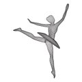 Dancing ballerina. Woman classic ballet dancer