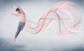 Dancing ballet performance artist with abstract swirl Royalty Free Stock Photo