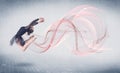 Dancing ballet performance artist with abstract swirl Royalty Free Stock Photo