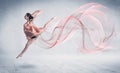 Dancing ballet performance artist with abstract swirl Royalty Free Stock Photo